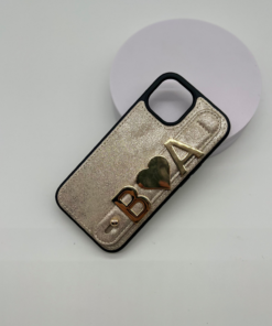 Iphone Kişiye Özel Charmlı Telefon Kılıfı - Simli Krem