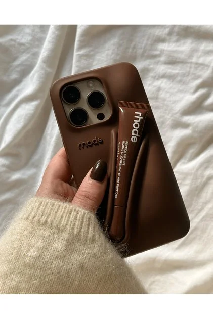 iPhone 16 Pro Max Rhode “ Cam Hediye “ Rujlu Summer Premium Silikon Lip Case Telefon Kılıfı + Ruj - Görsel 3